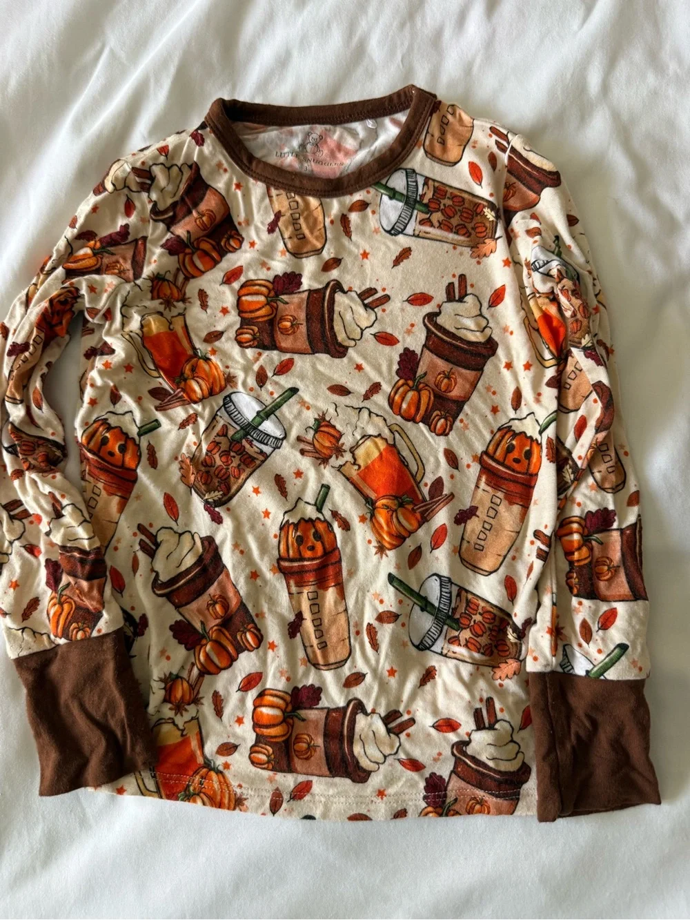 Little Snugglers pumpkin spice pajama set